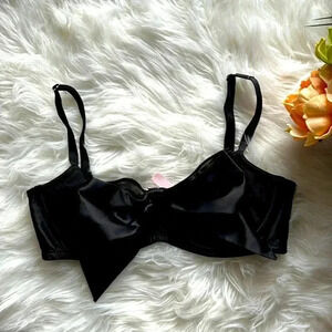 Elegant Black Satin Bra